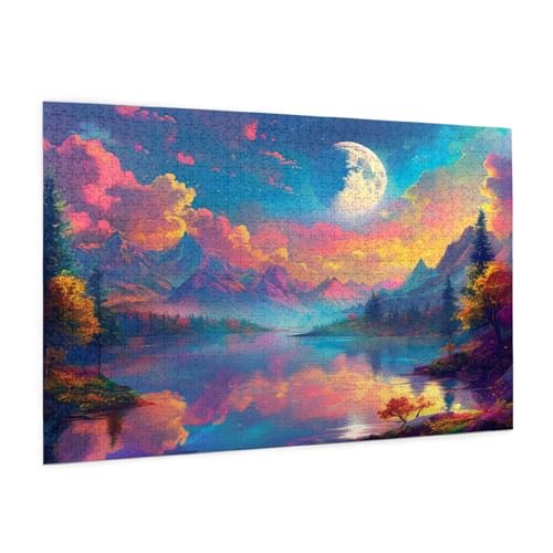 Landschaft Puzzle 4000 Teile Erwachsene Puzzle See Design für Erwachsene und Beginner, HD Farbe HolzPuzzle mit Geschenkbox Verpackung for Zimmer Deko Wohnzimmer, Geschenke für Frauen 87x140cm -z809 von Guofuos