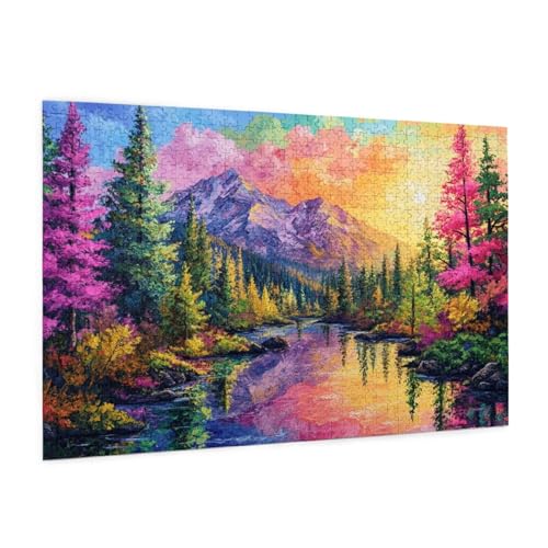 Landschaft Puzzle 4000 Teile Erwachsene Puzzle Sonnenuntergang Design für Erwachsene und Beginner,Farbe HolzPuzzle mit Geschenkbox Verpackung,Zimmer Deko Wohnzimmer,Geschenke für Frauen 87x140cm -z865 von Guofuos
