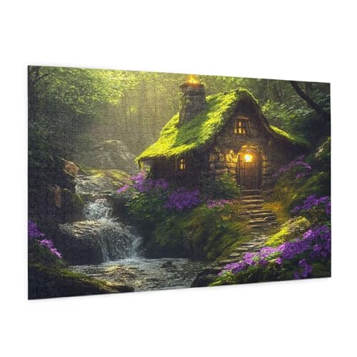 Landschaft Puzzle 5000 Teile Erwachsene Puzzle Blockhaus Design für Erwachsene Beginner, HD Farbe HolzPuzzle mit Geschenkbox Verpackung, Zimmer Deko Wohnzimmer, Geschenke für Frauen 100x150cm -z843 von Guofuos