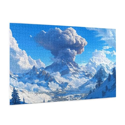 Landschaft Puzzle 5000 Teile Erwachsene Puzzle Vulkan Design für Erwachsene Beginner, HD Farbe HolzPuzzle mit Geschenkbox Verpackung for Zimmer Deko Wohnzimmer, Geschenke für Frauen 100x150cm -z213 von Guofuos