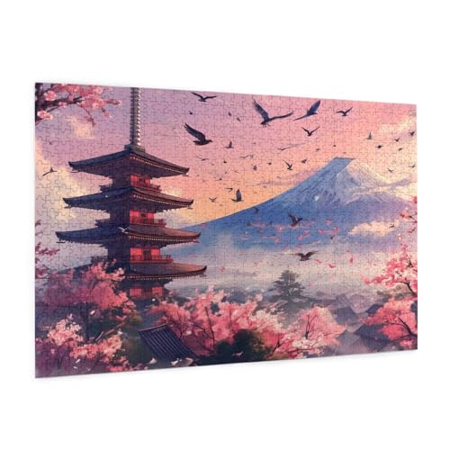 Landschaft Puzzle 6000 Teile Erwachsene Puzzle Japan Design für Erwachsene und Beginner, HD Farbe HolzPuzzle mit Geschenkbox Verpackung for Zimmer Deko Wohnzimmer, Geschenke für Frauen 100x180cm -z858 von Guofuos