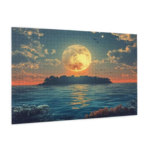 Landschaft Puzzle 6000 Teile Erwachsene Puzzle Mond Design für Erwachsene und Beginner, HD Farbe HolzPuzzle mit Geschenkbox Verpackung for Zimmer Deko Wohnzimmer, Geschenke für Frauen 100x180cm -z900 von Guofuos