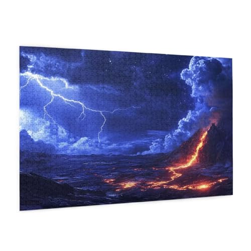 Landschaft Puzzle 6000 Teile Erwachsene Puzzle Vulkan Design für Erwachsene Beginner, HD Farbe HolzPuzzle mit Geschenkbox Verpackung for Zimmer Deko Wohnzimmer, Geschenke für Frauen 100x180cm -z829 von Guofuos
