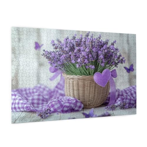 Lavendel Puzzle 2000 Teile Erwachsene Puzzle Blume Design für Erwachsene und Beginner, HD Farbe HolzPuzzle mit Geschenkbox Verpackung for Zimmer Deko Wohnzimmer, Geschenke für Frauen 70x100cm -z410 von Guofuos