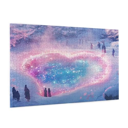 Liebe Puzzle 5000 Teile Erwachsene Puzzle Winter Design für Erwachsene und Beginner, HD Farbe HolzPuzzle mit Geschenkbox Verpackung for Zimmer Deko Wohnzimmer, Geschenke für Frauen 100x150cm -z441 von Guofuos