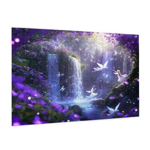Lila Puzzle 3000 Teile Erwachsene Puzzle Fallen Design für Erwachsene und Beginner, HD Farbe HolzPuzzle mit Geschenkbox Verpackung for Zimmer Deko Wohnzimmer, Geschenke für Frauen 80x120cm -z425 von Guofuos