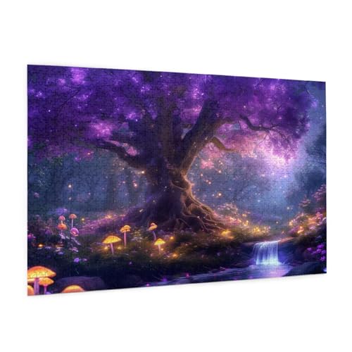 Lila Puzzle 6000 Teile Erwachsene Puzzle Baum des Lebens Design für Erwachsene Beginner, HD Farbe HolzPuzzle mit Geschenkbox Verpackung, Zimmer Deko Wohnzimmer, Geschenke für Frauen 100x180cm -z426 von Guofuos