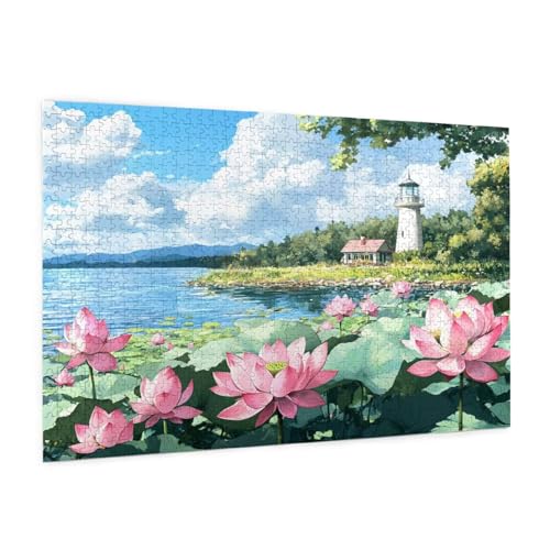 Lotus Puzzle 6000 Teile Erwachsene Puzzle Landschaft Design für Erwachsene und Beginner, HD Farbe HolzPuzzle mit Geschenkbox Verpackung for Zimmer Deko Wohnzimmer, Geschenke für Frauen 100x180cm -z976 von Guofuos