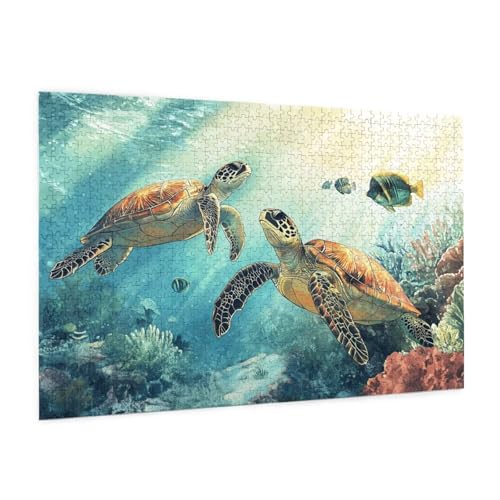 Meeresschildkröten Puzzle 6000 Teile Erwachsene Puzzle Landschaft Design für Erwachsene Beginner,Farbe HolzPuzzle mit Geschenkbox Verpackung,Zimmer Deko Wohnzimmer,Geschenke für Frauen 100x180cm -z945 von Guofuos