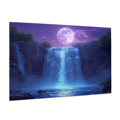 Mond Puzzle 1500 Teile Erwachsene Puzzle Fallen Design für Erwachsene und Beginner, HD Farbe HolzPuzzle mit Geschenkbox Verpackung for Zimmer Deko Wohnzimmer, Geschenke für Frauen 57x87cm -z422 von Guofuos
