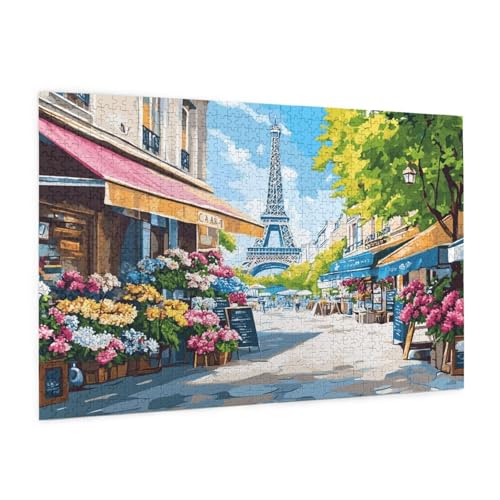 Paris Puzzle 4000 Teile Erwachsene Puzzle Blume Design für Erwachsene und Beginner, HD Farbe HolzPuzzle mit Geschenkbox Verpackung for Zimmer Deko Wohnzimmer, Geschenke für Frauen 87x140cm -z449 von Guofuos
