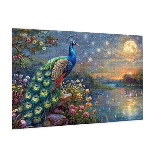 Pfau Puzzle 1000 Teile Erwachsene Puzzle Landschaft Design für Erwachsene und Beginner, HD Farbe HolzPuzzle mit Geschenkbox Verpackung for Zimmer Deko Wohnzimmer, Geschenke für Frauen 50x75cm -z219 Pfau Puzzle 1000 Teile Erwachsene Puzzle Landschaft Design für Erwachsene und Beginner, HD Farbe HolzPuzzle mit Geschenkbox Verpackung for Zimmer Deko Wohnzimmer, Geschenke für Frauen 50x75cm -z219 von Guofuos