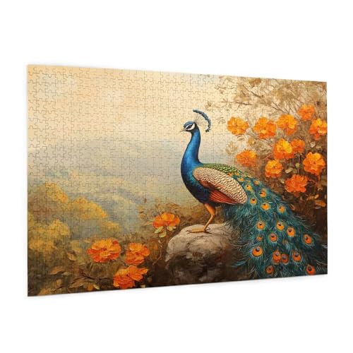 Pfau Puzzle 2000 Teile Erwachsene Puzzle Blume Design für Erwachsene und Beginner, HD Farbe HolzPuzzle mit Geschenkbox Verpackung for Zimmer Deko Wohnzimmer, Geschenke für Frauen 70x100cm -z1272 von Guofuos