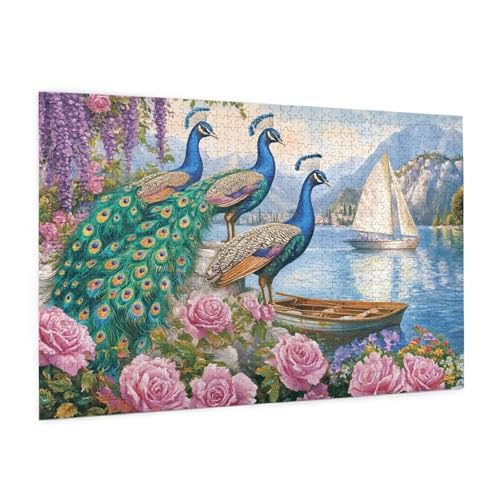 Pfau Puzzle 6000 Teile Erwachsene Puzzle Blume Design für Erwachsene und Beginner, HD Farbe HolzPuzzle mit Geschenkbox Verpackung for Zimmer Deko Wohnzimmer, Geschenke für Frauen 100x180cm -z1275 von Guofuos