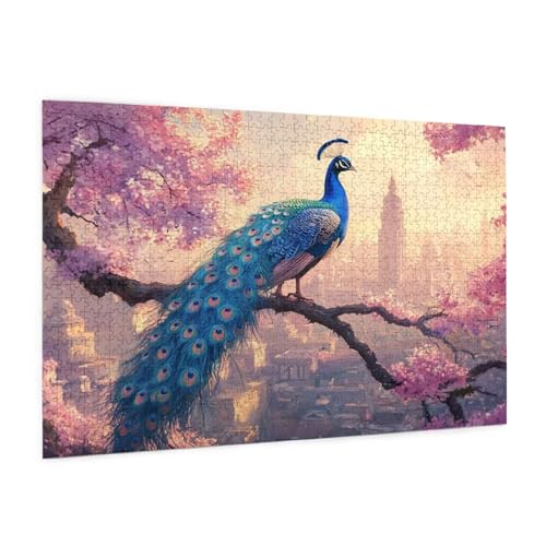 Pfau Puzzle 6000 Teile Erwachsene Puzzle Stadt Design für Erwachsene und Beginner, HD Farbe HolzPuzzle mit Geschenkbox Verpackung for Zimmer Deko Wohnzimmer, Geschenke für Frauen 100x180cm -z1266 von Guofuos