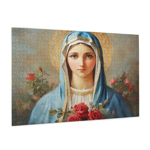 Religion Puzzle 1500 Teile Erwachsene Puzzle Frau Design für Erwachsene und Beginner, HD Farbe HolzPuzzle mit Geschenkbox Verpackung for Zimmer Deko Wohnzimmer, Geschenke für Frauen 57x87cm -z435 von Guofuos
