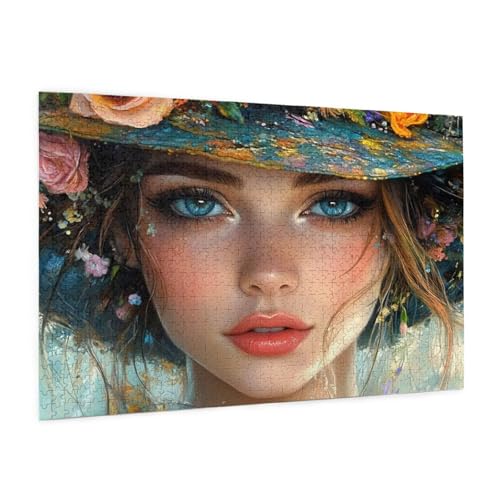 Retro Puzzle 2000 Teile Erwachsene Puzzle Frau Design für Erwachsene und Beginner, HD Farbe HolzPuzzle mit Geschenkbox Verpackung for Zimmer Deko Wohnzimmer, Geschenke für Frauen 70x100cm -z96 von Guofuos