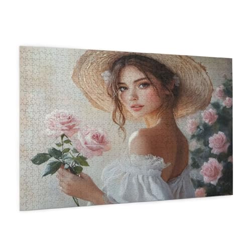 Rose Puzzle 3000 Teile Erwachsene Puzzle Frau Design für Erwachsene und Beginner, HD Farbe HolzPuzzle mit Geschenkbox Verpackung for Zimmer Deko Wohnzimmer, Geschenke für Frauen 80x120cm -z1353 von Guofuos