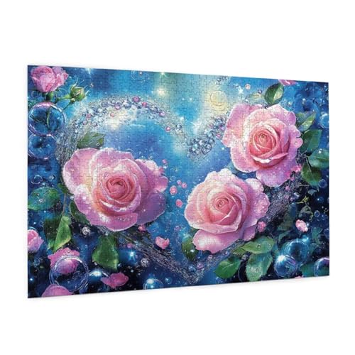 Rose Puzzle 3000 Teile Erwachsene Puzzle Landschaft Design für Erwachsene und Beginner, HD Farbe HolzPuzzle mit Geschenkbox Verpackung for Zimmer Deko Wohnzimmer, Geschenke für Frauen 80x120cm -z1346 von Guofuos