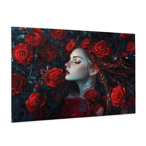 Rose Puzzle 5000 Teile Erwachsene Puzzle Frau Design für Erwachsene und Beginner, HD Farbe HolzPuzzle mit Geschenkbox Verpackung for Zimmer Deko Wohnzimmer, Geschenke für Frauen 100x150cm -z1354 von Guofuos