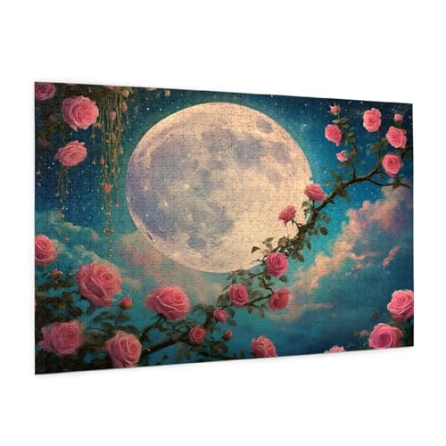 Rose Puzzle 6000 Teile Erwachsene Puzzle Mond Design für Erwachsene und Beginner, HD Farbe HolzPuzzle mit Geschenkbox Verpackung for Zimmer Deko Wohnzimmer, Geschenke für Frauen 100x180cm -z239 von Guofuos