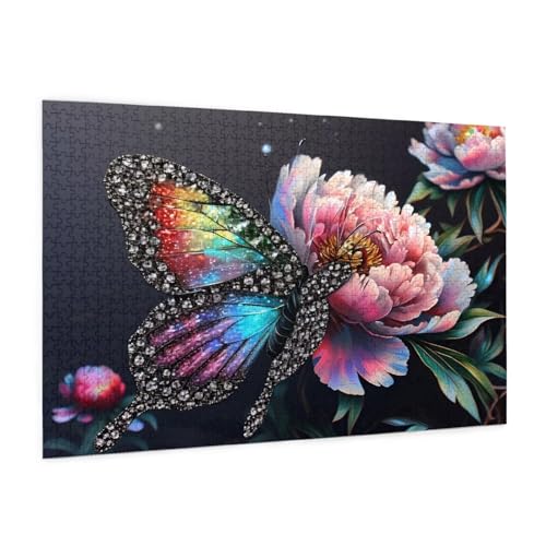 Schmetterling Puzzle 1500 Teile Erwachsene Puzzle Farbe Design für Erwachsene Beginner, HD Farbe HolzPuzzle mit Geschenkbox Verpackung for Zimmer Deko Wohnzimmer, Geschenke für Frauen 57x87cm -z991 von Guofuos