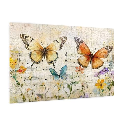 Schmetterling Puzzle 1500 Teile Erwachsene Puzzle Noten Design für Erwachsene und Beginner, HD Farbe HolzPuzzle mit Geschenkbox Verpackung, Zimmer Deko Wohnzimmer, Geschenke für Frauen 57x87cm -z1034 Schmetterling Puzzle 1500 Teile Erwachsene Puzzle Noten Design für Erwachsene und Beginner, HD Farbe HolzPuzzle mit Geschenkbox Verpackung, Zimmer Deko Wohnzimmer, Geschenke für Frauen 57x87cm -z1034 von Guofuos