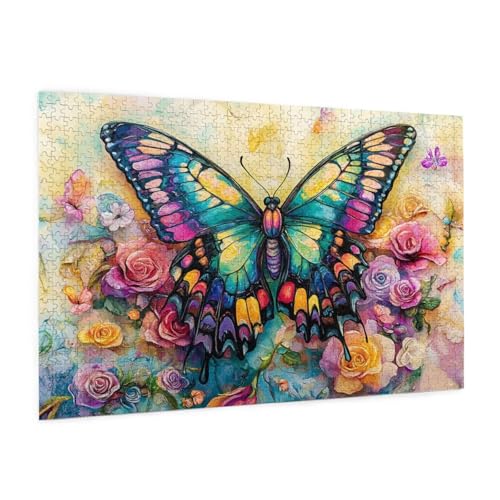Schmetterling Puzzle 6000 Teile Erwachsene Puzzle Blume Design für Erwachsene Beginner, HD Farbe HolzPuzzle mit Geschenkbox Verpackung, Zimmer Deko Wohnzimmer, Geschenke für Frauen 100x180cm -z1022 von Guofuos