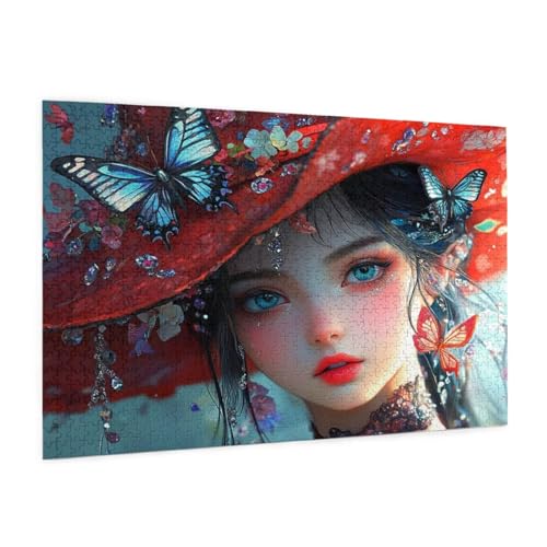 Schmetterling Puzzle 6000 Teile Erwachsene Puzzle Frau Design für Erwachsene und Beginner, HD Farbe HolzPuzzle mit Geschenkbox Verpackung, Zimmer Deko Wohnzimmer, Geschenke für Frauen 100x180cm -z135 von Guofuos