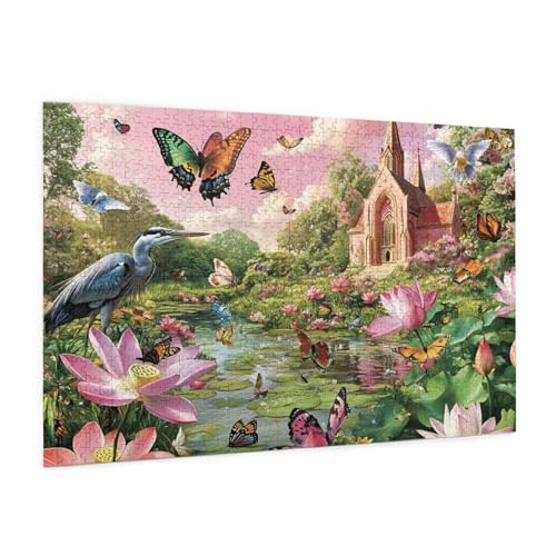 Schmetterling Puzzle 6000 Teile Erwachsene Puzzle Landschaft Design für Erwachsene und Beginner,Farbe HolzPuzzle mit Geschenkbox Verpackung,Zimmer Deko Wohnzimmer,Geschenke für Frauen 100x180cm -z1033 von Guofuos