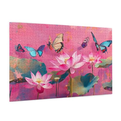 Schmetterling Puzzle 6000 Teile Erwachsene Puzzle Lotus Design für Erwachsene Beginner, HD Farbe HolzPuzzle mit Geschenkbox Verpackung, Zimmer Deko Wohnzimmer, Geschenke für Frauen 100x180cm -z1016 von Guofuos