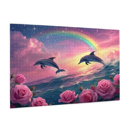 Sonnenuntergang Puzzle 1000 Teile Erwachsene Puzzle Delphin Design für Erwachsene und Beginner,HD Farbe HolzPuzzle mit Geschenkbox Verpackung,Zimmer Deko Wohnzimmer,Geschenke für Frauen 50x75cm -z1728 Sonnenuntergang Puzzle 1000 Teile Erwachsene Puzzle Delphin Design für Erwachsene und Beginner,HD Farbe HolzPuzzle mit Geschenkbox Verpackung,Zimmer Deko Wohnzimmer,Geschenke für Frauen 50x75cm -z1728 von Guofuos