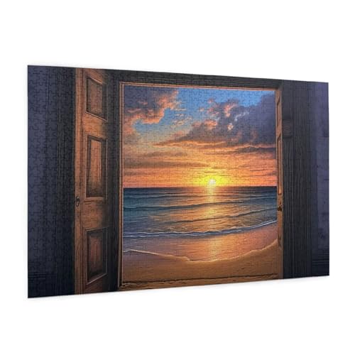 Sonnenuntergang Puzzle 2000 Teile Erwachsene Puzzle Strand Design für Erwachsene und Beginner,HD Farbe HolzPuzzle mit Geschenkbox Verpackung,Zimmer Deko Wohnzimmer,Geschenke für Frauen 70x100cm -z369 von Guofuos