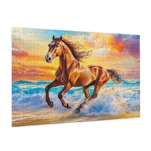 Sonnenuntergang Puzzle 2000 Teile Erwachsene Puzzle Tier Design für Erwachsene Beginner, HD Farbe HolzPuzzle mit Geschenkbox Verpackung, Zimmer Deko Wohnzimmer, Geschenke für Frauen 70x100cm -z1672 von Guofuos