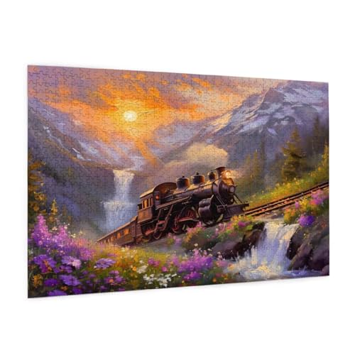 Sonnenuntergang Puzzle 5000 Teile Erwachsene Puzzle Zug Design für Erwachsene Beginner, HD Farbe HolzPuzzle mit Geschenkbox Verpackung, Zimmer Deko Wohnzimmer, Geschenke für Frauen 100x150cm -z1741 Sonnenuntergang Puzzle 5000 Teile Erwachsene Puzzle Zug Design für Erwachsene Beginner, HD Farbe HolzPuzzle mit Geschenkbox Verpackung, Zimmer Deko Wohnzimmer, Geschenke für Frauen 100x150cm -z1741 von Guofuos