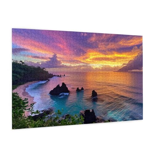 Sonnenuntergang Puzzle 6000 Teile Erwachsene Puzzle Strand Design für Erwachsene und Beginner,HD Farbe HolzPuzzle mit Geschenkbox Verpackung,Zimmer Deko Wohnzimmer,Geschenke für Frauen 100x180cm -z367 von Guofuos