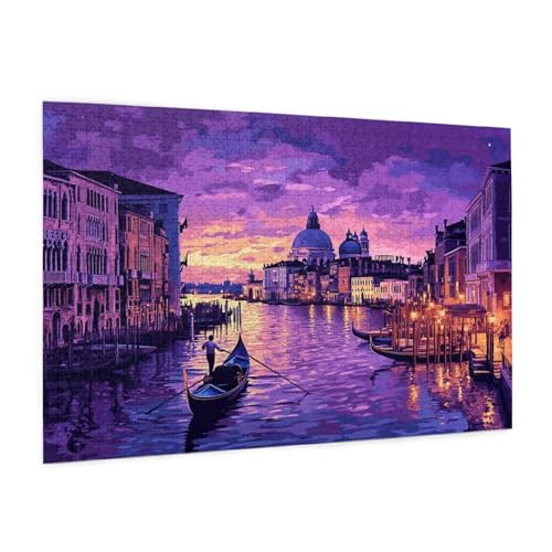 Stadt Puzzle 1500 Teile Erwachsene Puzzle Italien Design für Erwachsene und Beginner, HD Farbe HolzPuzzle mit Geschenkbox Verpackung for Zimmer Deko Wohnzimmer, Geschenke für Frauen 57x87cm -z507 von Guofuos