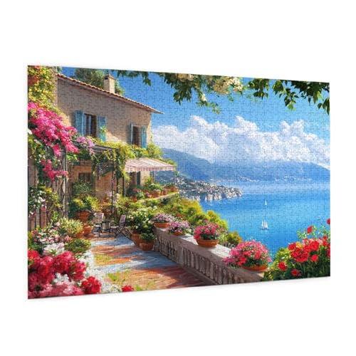 Stadt Puzzle 2000 Teile Erwachsene Puzzle Italien Design für Erwachsene und Beginner, HD Farbe HolzPuzzle mit Geschenkbox Verpackung for Zimmer Deko Wohnzimmer, Geschenke für Frauen 70x100cm -z503 von Guofuos