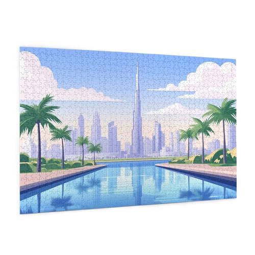 Stadt Puzzle 2000 Teile Erwachsene Puzzle Landschaft Design für Erwachsene und Beginner, HD Farbe HolzPuzzle mit Geschenkbox Verpackung for Zimmer Deko Wohnzimmer, Geschenke für Frauen 70x100cm -z491 von Guofuos
