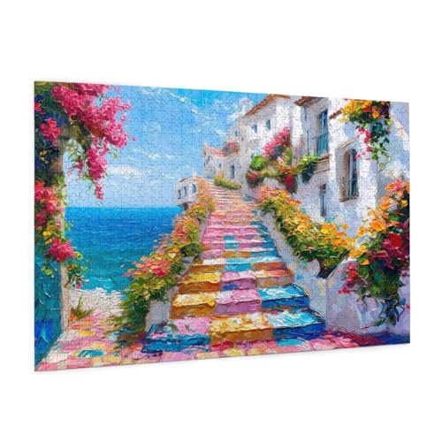 Stadt Puzzle 3000 Teile Erwachsene Puzzle Italien Design für Erwachsene und Beginner, HD Farbe HolzPuzzle mit Geschenkbox Verpackung for Zimmer Deko Wohnzimmer, Geschenke für Frauen 80x120cm -z502 von Guofuos