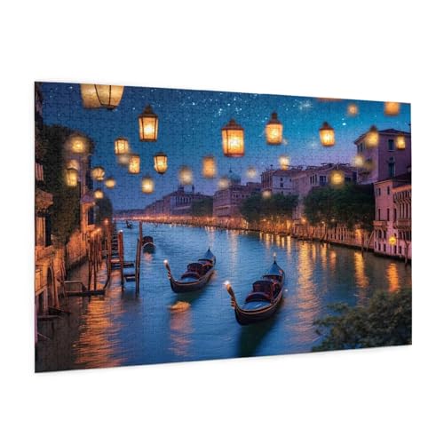 Stadt Puzzle 3000 Teile Erwachsene Puzzle Italien Design für Erwachsene und Beginner, HD Farbe HolzPuzzle mit Geschenkbox Verpackung for Zimmer Deko Wohnzimmer, Geschenke für Frauen 80x120cm -z510 von Guofuos
