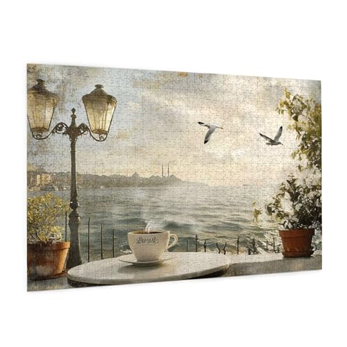 Stadt Puzzle 3000 Teile Erwachsene Puzzle Ozean Design für Erwachsene und Beginner, HD Farbe HolzPuzzle mit Geschenkbox Verpackung for Zimmer Deko Wohnzimmer, Geschenke für Frauen 80x120cm -z495 von Guofuos