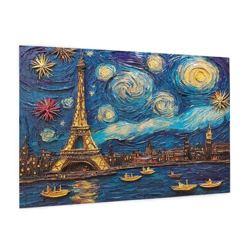Stadt Puzzle 3000 Teile Erwachsene Puzzle Paris Design für Erwachsene und Beginner, HD Farbe HolzPuzzle mit Geschenkbox Verpackung for Zimmer Deko Wohnzimmer, Geschenke für Frauen 80x120cm -z485 von Guofuos