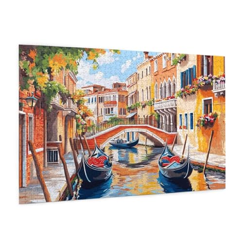 Stadt Puzzle 4000 Teile Erwachsene Puzzle Italien Design für Erwachsene und Beginner, HD Farbe HolzPuzzle mit Geschenkbox Verpackung for Zimmer Deko Wohnzimmer, Geschenke für Frauen 87x140cm -z501 von Guofuos