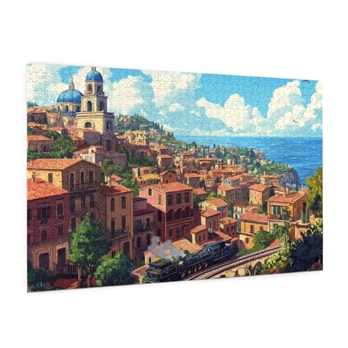 Stadt Puzzle 4000 Teile Erwachsene Puzzle Italien Design für Erwachsene und Beginner, HD Farbe HolzPuzzle mit Geschenkbox Verpackung for Zimmer Deko Wohnzimmer, Geschenke für Frauen 87x140cm -z505 von Guofuos