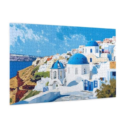 Stadt Puzzle 6000 Teile Erwachsene Puzzle Landschaft Design für Erwachsene und Beginner, HD Farbe HolzPuzzle mit Geschenkbox Verpackung for Zimmer Deko Wohnzimmer, Geschenke für Frauen 100x180cm -z492 von Guofuos