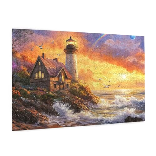 Strand Puzzle 2000 Teile Erwachsene Puzzle Sonnenuntergang Design für Erwachsene und Beginner,HD Farbe HolzPuzzle mit Geschenkbox Verpackung,Zimmer Deko Wohnzimmer,Geschenke für Frauen 70x100cm -z965 von Guofuos