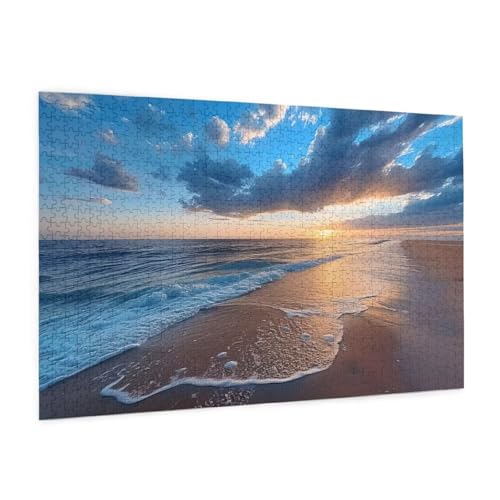 Strand Puzzle 4000 Teile Erwachsene Puzzle Sonnenuntergang Design für Erwachsene und Beginner,HD Farbe HolzPuzzle mit Geschenkbox Verpackung,Zimmer Deko Wohnzimmer,Geschenke für Frauen 87x140cm -z958 von Guofuos