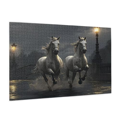 Tier Puzzle 1000 Teile Erwachsene Puzzle Stadt Design für Erwachsene und Beginner, HD Farbe HolzPuzzle mit Geschenkbox Verpackung for Zimmer Deko Wohnzimmer, Geschenke für Frauen 50x75cm -z618 von Guofuos