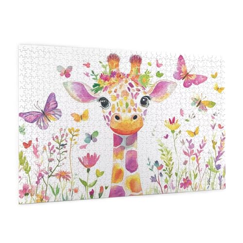 Tier Puzzle 1500 Teile Erwachsene Puzzle Giraffe Design für Erwachsene und Beginner, HD Farbe HolzPuzzle mit Geschenkbox Verpackung for Zimmer Deko Wohnzimmer, Geschenke für Frauen 57x87cm -z745 von Guofuos